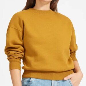 Everlane Mustard Yellow Crew Neck Sweatshirt | Sustainable Cotton Blend